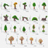 Micro-landscape Simulated Green Trees Flowers DIY Gardening Ecological Ornaments, Style: No. 4 Thin Tree