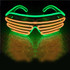 Fluorescence Dance Show Luminescent Glasses LED Two Colors Shutter EL Flashing Glasses(Green)
