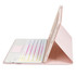 For Samsung Galaxy Tab S9 FE Candy Color Touch Backlight Bluetooth Keyboard Leather Tablet Case with Pen Holder(Pink)