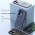 For OPPO Reno8 Magsafe Hidden Fold Holder Full Coverage Shockproof Phone Case(Blue)