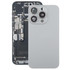 For iPhone 15 Pro Glass Battery Back Cover with Camera Lens Cover(Grey)