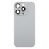 For iPhone 15 Pro Glass Battery Back Cover with Camera Lens Cover(Grey)