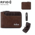 Baellerry D5101 RFID Anti-theft Spliced Short Wallet Retro Multi-card Zipper Coin Purse(Light Brown)