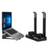 Dual-Purpose Laptop Vertical Stand Storage Rack Desktop Heightening Cooling Base(Black)