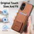 For OPPO Reno9 Pro+ 5G Carbon Fiber Card Bag Fold Stand Phone Case(Brown)