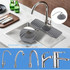 Bathroom Kitchen Silicone Faucet Anti-Splash Drain Mat, Color: Black+Waterproof Edge(37x14.7x2cm)