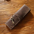 Retro Genuine Leather Pen Curtain Pencil Case Tie Rope With Key(Crazy Horse Coffee)