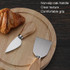 4pcs /Set Round Oak Box Cheese Knife Spatula Stainless Steel Cheese Tools Cutlery, Color: Gold