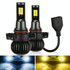 2 PCS EV15 H16 / 5202 DC9-32V / 6W / IP67 Car LED Double Color Fog Light, Cold White Light + Amber Light