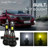 2 PCS EV15 H16 / 5202 DC9-32V / 6W / IP67 Car LED Double Color Fog Light, Cold White Light + Amber Light