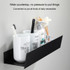 No-Punch Bathroom Shelf Washstand Convenient Storage Rack, Specification: 30cm Black Paint