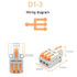 D1-3 Push Type Mini Wire Connection Splitter Quick Connect Terminal Block(Orange)