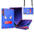 For Samsung Galaxy Tab S9 FE+ / S9+ Fold-Holder Spider Silicone Hybrid PC Tablet Case(Blue Red)