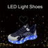 USB Charging LED Light Shoes Couples Casual Sneakers Hip-Hop Luminous Shoes, Size: 42(White Black)