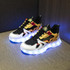 USB Charging LED Light Shoes Couples Casual Sneakers Hip-Hop Luminous Shoes, Size: 43(White Black)