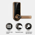 Password + Key + Sensor Card Zinc Alloy Red Bronze Electronic Door Lock Touch Screen Electronic Code Lock