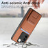 For vivo S16 / V27 Carbon Fiber Card Bag Fold Stand Phone Case(Brown)