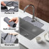 Kitchen Bath Faucet Silicone Drain Mat Sink Splash Proof Silicone Pad(Gray)