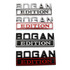 2 PCS Modified Side Door Metal Car Stickers Bogan Edition Label Leaf Board Nameplate Label(Silver Red)