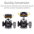 XILETU  MC-22 Mini Tripod Ball Head Double Cold Shoe Design With 1/4 Inch Screw