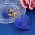 Heart Keychain Leather Tassel Gold Key Holder Metal Crystal Key Chain Keyring Charm Bag Auto Pendant Gift(blue)