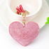 Heart Keychain Leather Tassel Gold Key Holder Metal Crystal Key Chain Keyring Charm Bag Auto Pendant Gift(pink)