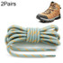 2 Pairs Round High Density Weaving Shoe Laces Outdoor Hiking Slip Rope Sneakers Boot Shoelace, Length:160cm(Light Gray-Orange)