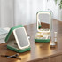 Multifunctional LED Light Cosmetic Mirror Cosmetic Bag Jewelry and Cosmetics Storage Box(Green)