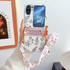 For OPPO Find N2 Flip Pearlescent Paint Painted PC Phone Case with DIY Scarf Bracelet(Sketch Flower)