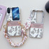 For OPPO Find N2 Flip Pearlescent Paint Painted PC Phone Case with DIY Scarf Bracelet(Sketch Flower)