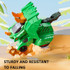 2 In 1 Dinosaur Transforming Engineering Car Inertial Automatic Crash Toy, Color: Excavator-Brachiosaurus Blue