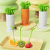 30pcs /Set Radish Shape Disposable Fruit Fork Household Cute Two Tines Dessert Spork(White)