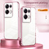 For OPPO Reno8 Pro+ Transparent Plating Fine Hole Phone Case(Pink)