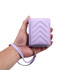 For Samsung Galaxy Z Flip4 Rhombic Folding Leather Phone Case with Long Lanyard(Purple)