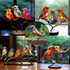 Hundred Flowers Bird Metal Iron Art Ornament 3D Stereoscopic Birds Decoration Crafts, Quantity: 2