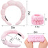 Skincare Headband Wrist Towels Set Women Puffy Headwear, Spec: Golden Velvet Pink