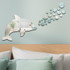 22pcs /Set Acrylic Dolphin Spitting Bubbles Mirror Wall Sticker Home Decoration Soft Mirror(Silver)