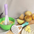 3pcs Kitchen Manual Potato Masher Baby Supplement Food Mashing Tool(Purple)