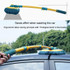 Curved Rod Car Wash Mop Retractable Cleaning Tool No Harm Car Special Soft Brush(Lake Green)