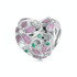 S925 Sterling Silver Platinum-plated Zircon Heart-shaped Flower Vine DIY Beads(SCC2739)