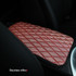 Glitter Car Center Console Cover Mat PU Leather Car Armrest Cover 32x19cm(Red)