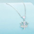 S925 Sterling Silver Platinum Plated Lotus Flower Necklace for Women(SCN520)