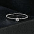 S925 Sterling Silver Platinum Bead Hoop Moissanite Stacking Ring, Size: No.6(MSR046)