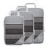 3 In 1 Compression Mesh Travel Cubes Clothes Underwear Packing Bags(Gray)