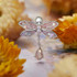 S925 Sterling Silver Dragonfly Water Drop Tassel DIY Beads(BSC989)
