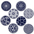 9.8x0.3cm Round Soft Silicone Coaster Non-Slip Heat Insulation Mat, Style: Lines