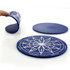 9.8x0.3cm Round Soft Silicone Coaster Non-Slip Heat Insulation Mat, Style: Crack