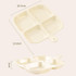 Multipurpose Compartmentalized Spice Tray Four Divided Kitchen Storage Seasoning Plate(Cream White)