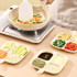 Multipurpose Compartmentalized Spice Tray Four Divided Kitchen Storage Seasoning Plate(Cream White)