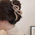 Large Frosted Wave Grab Clip Women Back Of Neck Shark Clip Hair Accessory(Beige)
